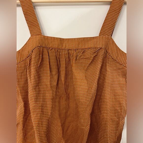 ANA Burnt Orange Cotton Polka Dot Tank Top Size Large - Picture 4 of 11